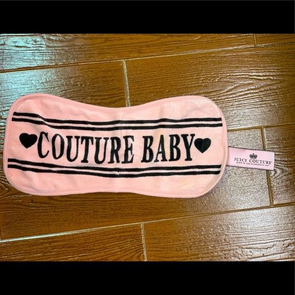 Juicy Couture Other - Juicy Couture pink and brown burp cloth w/ hearts